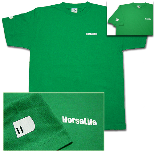 Ｔシャツ▼HorseLife＆ゼッケン - グリーン